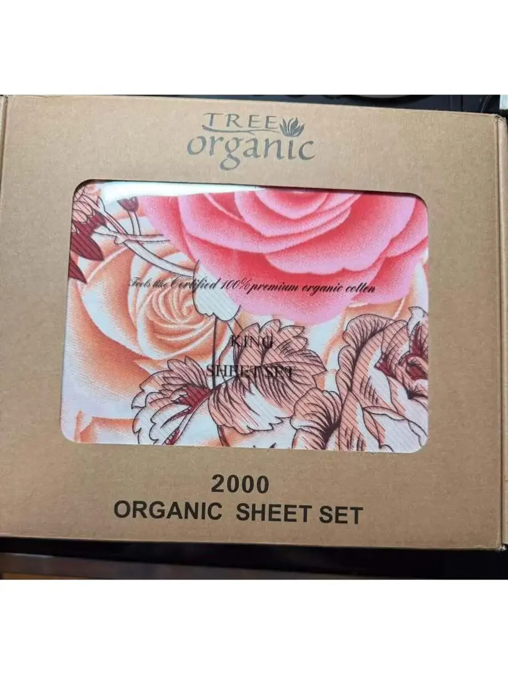 Tree organic floral sheet set king size 2000